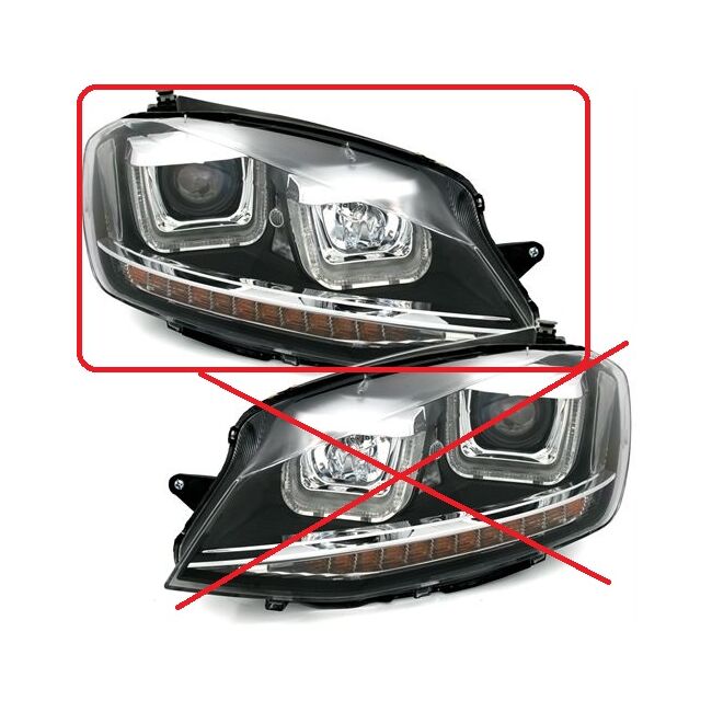 U Tube Scheinwerfer LED Tagfahrlicht + Blinker VW GOLF VII R-Look rechts Ersatzscheinwerfer