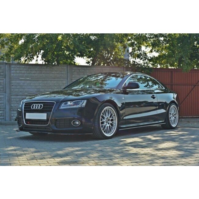 Maxton Design Seitenschweller Ansatz für Audi S5 / A5 / A5 S-Line 8T / 8T FL schwarz Hochglanz