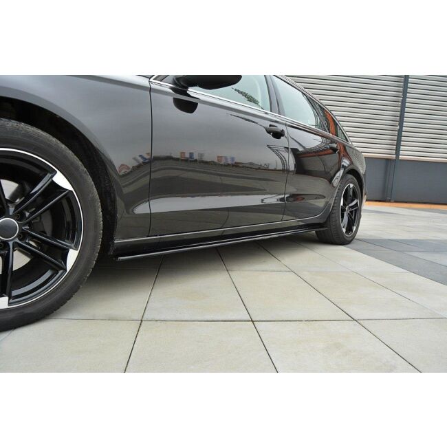 Maxton Design Seitenschweller Ansatz für Audi A6 C7 schwarz Hochglanz
