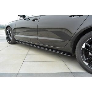 Maxton Design Seitenschweller Ansatz für Audi A6 C7 schwarz Hochglanz