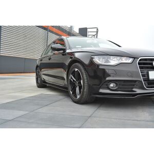 Maxton Design Seitenschweller Ansatz für Audi A6 C7 schwarz Hochglanz