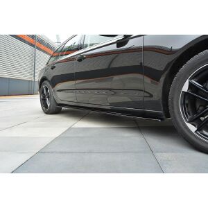 Maxton Design Seitenschweller Ansatz für Audi A6 C7 schwarz Hochglanz