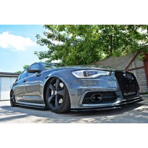 Maxton Design Seitenschweller Ansatz für Audi S6 / A6 S-Line C7  schwarz Hochglanz