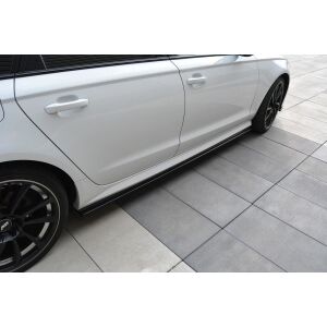 Maxton Design Seitenschweller Ansatz für Audi A6 C7 S-line/ S6 C7 Facelift schwarz Hochglanz