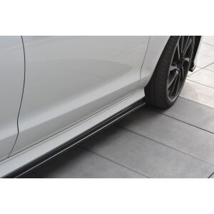 Maxton Design Seitenschweller Ansatz für Audi A6 C7 S-line/ S6 C7 Facelift schwarz Hochglanz