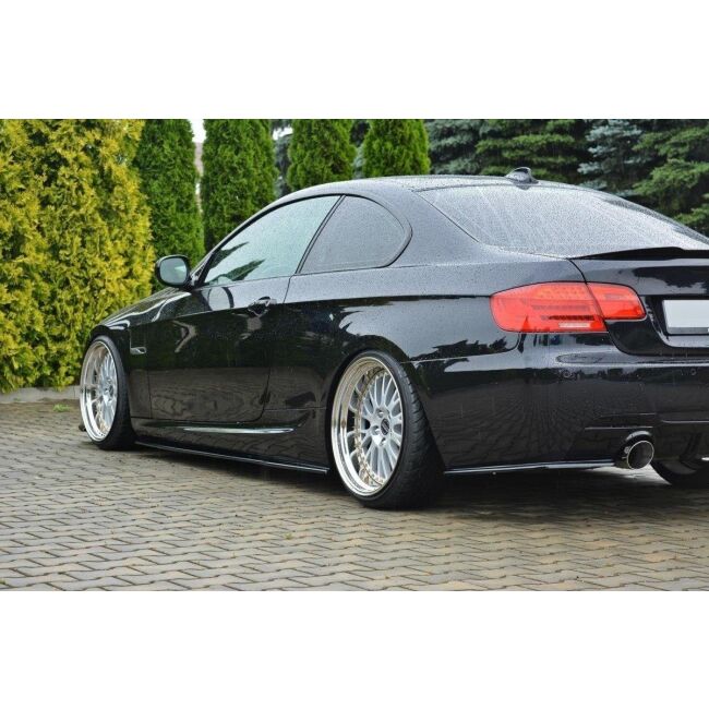 Maxton Design Seitenschweller Ansatz für BMW 3er E92 M Paket FACELIFT schwarz Hochglanz