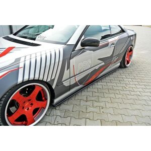 Maxton Design Seitenschweller Ansatz für MERCEDES CL-KLASSE C215 schwarz Hochglanz