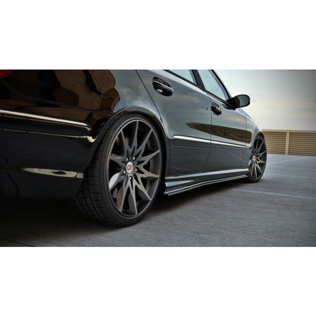Maxton Design Seitenschweller Ansatz für MERCEDES E-KLASSE W211 AMG schwarz Hochglanz