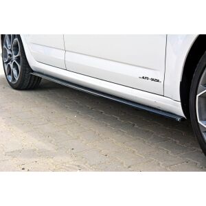 Maxton Design Seitenschweller Ansatz für Skoda Octavia RS Mk3 / Mk3 FL Hatchback / Kombi schwarz Hochglanz