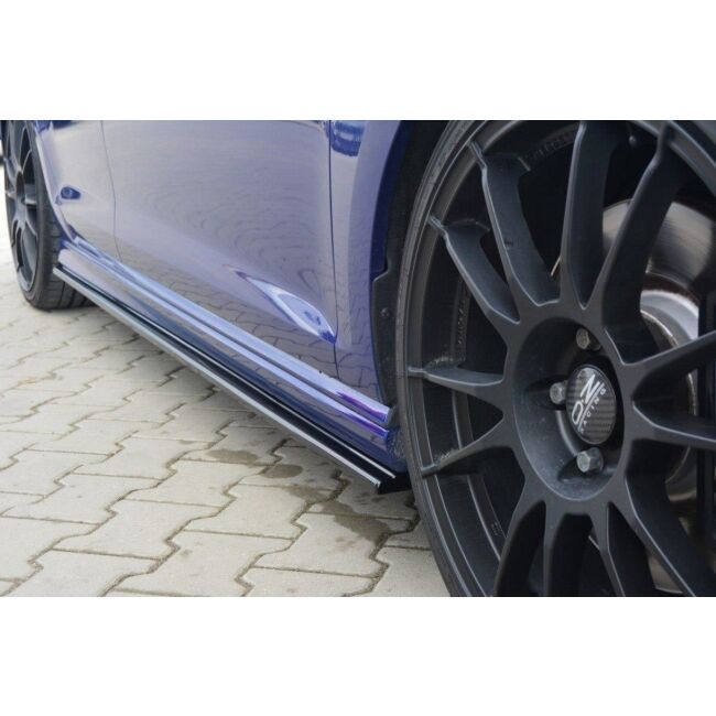 Maxton Design Seitenschweller Ansatz für V.1 / V1 für VW Golf 7 R / R-Line schwarz Hochglanz