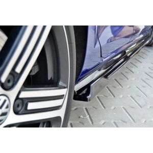 Maxton Design Seitenschweller Ansatz für V.1 / V1 für VW Golf 7 R / R-Line Facelift schwarz Hochglanz