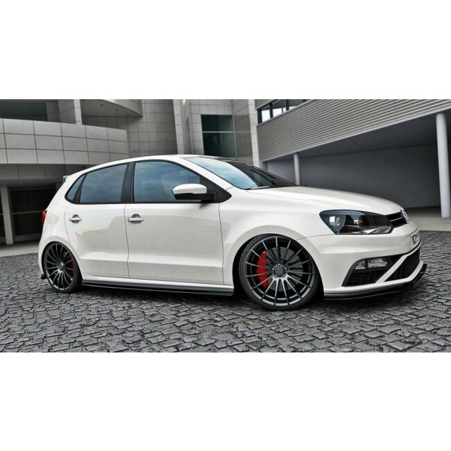 Maxton Design Seitenschweller Ansatz für VW POLO MK5 GTI Facelift schwarz Hochglanz