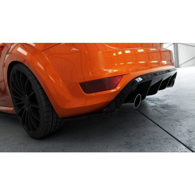 Maxton Design Heckdiffusor Ansatz für Ford Focus ST Mk2 FL schwarz Hochglanz