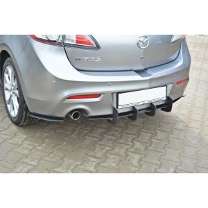 Maxton Design MAZDA 3 MK2 SPORT (vor Facelift) Heckdiffusor Ansatz für Heckschürze für & Heck Ansatz Flaps Diffusor für