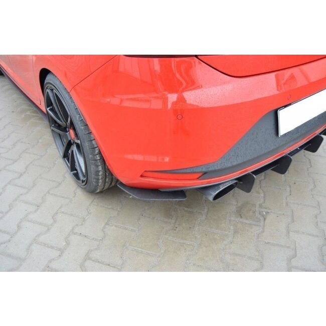 Maxton Design SEAT LEON III CUPRA Heckdiffusor Ansatz für Heckschürze für & Heck Ansatz Flaps Diffusor für