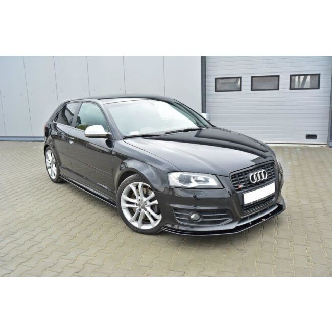 Maxton Design Front Ansatz V.2 / V2 für Audi S3 8P FL schwarz Hochglanz