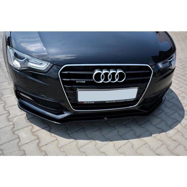 Maxton Design Front Ansatz V.2 / V2 für Audi S5 / A5 S-Line 8T FL schwarz Hochglanz