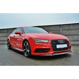Maxton Design Front Ansatz für Audi S7 / A7 S-Line C7 FL schwarz Hochglanz