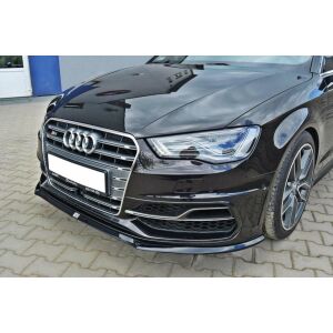 Maxton Design Front Ansatz für Audi S3 / A3 S-Line 8v Hatchback / Sportback schwarz Hochglanz