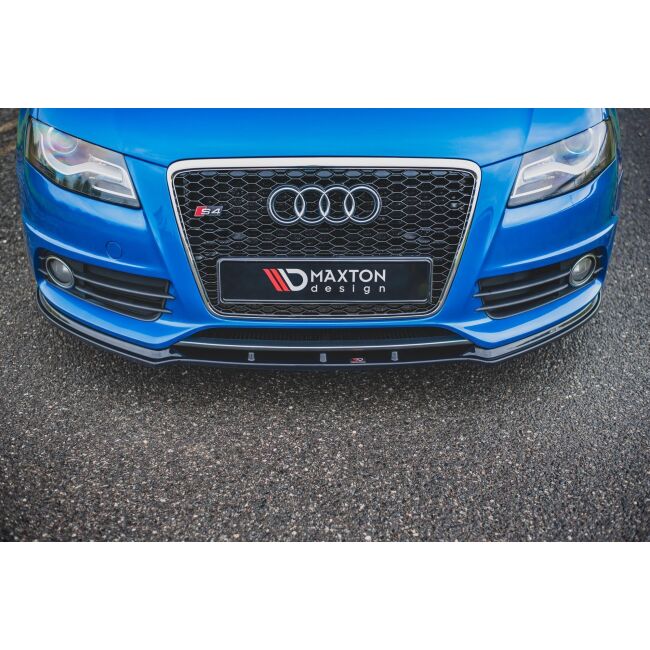 Maxton Design Front Ansatz für Audi S4 / A4 S-Line B8  schwarz Hochglanz