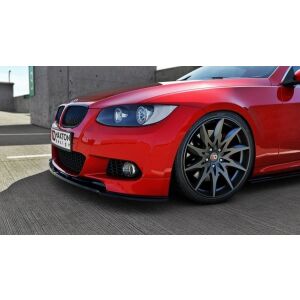 Maxton Design Front Ansatz für BMW 3er E92 M Paket vor Facelift schwarz Hochglanz