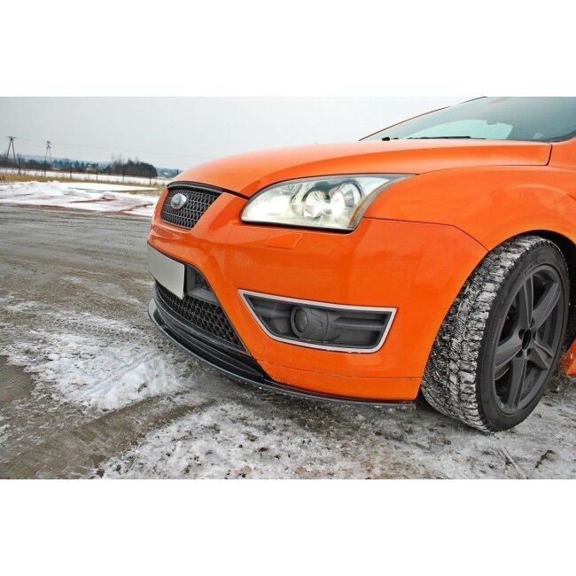 Maxton Design Front Ansatz V.2 / V2 für Ford Focus ST Mk2 schwarz Hochglanz