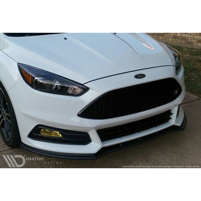 Maxton Design Front Ansatz V.1 / V1 für Ford Focus ST Mk3 FL schwarz Hochglanz