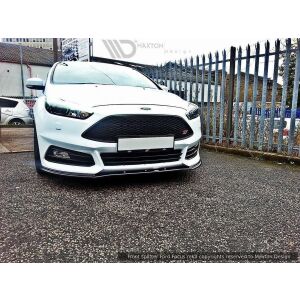 Maxton Design Front Ansatz V.1 / V1 für Ford Focus ST Mk3 FL schwarz Hochglanz