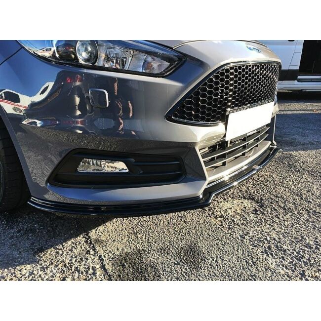 Maxton Design Front Ansatz V.3 / V3 für Ford Focus ST Mk3 FL schwarz Hochglanz