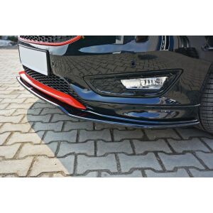 Maxton Design Front Ansatz V.2 / V2 für Ford Focus ST-Line Mk3 FL schwarz Hochglanz