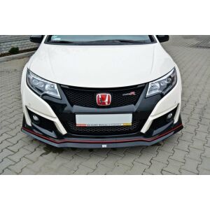 Maxton Design Front Ansatz für V.2 / V2 HONDA CIVIC IX TYPE R schwarz Hochglanz