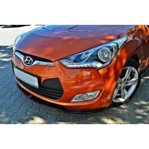 Maxton Design Front Ansatz für Hyundai Veloster schwarz Hochglanz