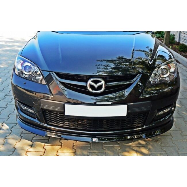 Maxton Design Front Ansatz für MAZDA 3 MPS MK1 (vor Facelift) schwarz Hochglanz