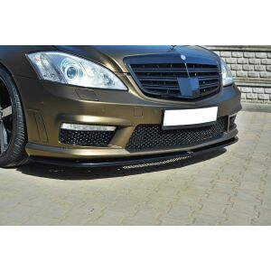 Maxton Design Front Ansatz für MERCEDES S-KLASSE W221 AMG schwarz Hochglanz