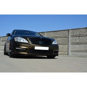 Maxton Design Front Ansatz für MERCEDES S-KLASSE W221 AMG schwarz Hochglanz