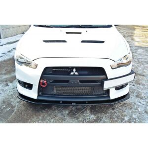 Maxton Design Front Ansatz V.1 / V1 für Mitsubishi Lancer Evo X schwarz Hochglanz