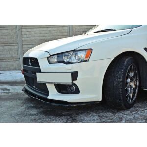 Maxton Design Front Ansatz V.1 / V1 für Mitsubishi Lancer Evo X schwarz Hochglanz