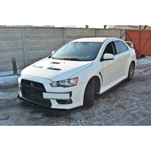 Maxton Design Front Ansatz V.1 / V1 für Mitsubishi Lancer Evo X schwarz Hochglanz