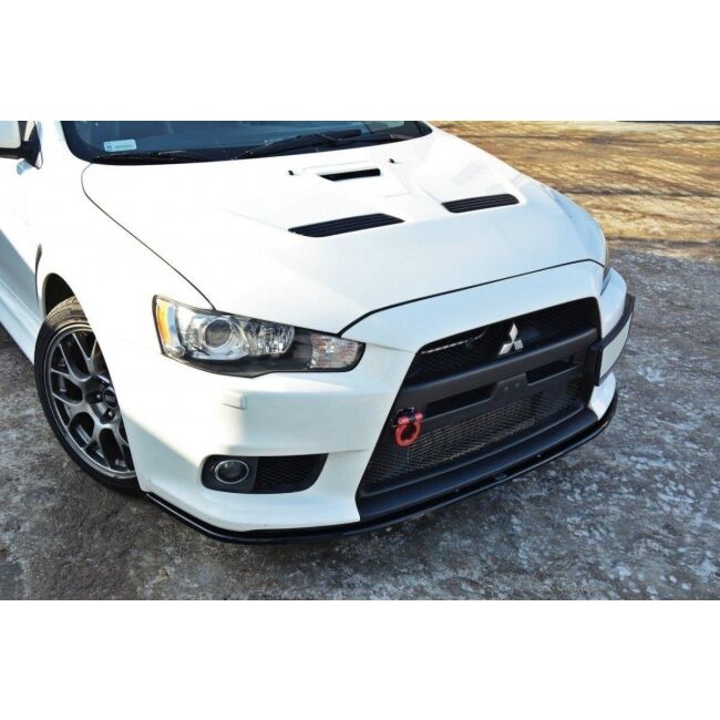 Maxton Design Front Ansatz V.2 / V2 für Mitsubishi Lancer Evo X schwarz Hochglanz