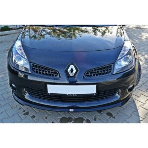 Maxton Design Front Ansatz für RENAULT CLIO III RS schwarz Hochglanz