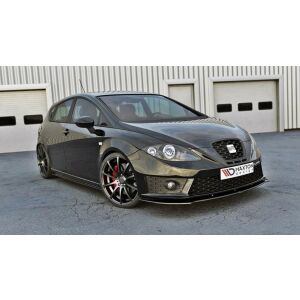 Maxton Design Front Ansatz V.1 / V1 für SEAT LEON MK2 CUPRA FR Facelift schwarz Hochglanz