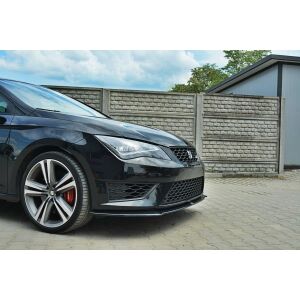 Maxton Design Front Ansatz für SEAT LEON III CUPRA / FR schwarz Hochglanz