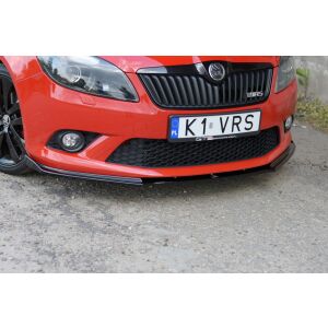 Maxton Design Front Ansatz für SKODA FABIA MK2 RS schwarz Hochglanz