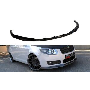 Maxton Design Front Ansatz für Skoda Fabia Mk2 schwarz Hochglanz