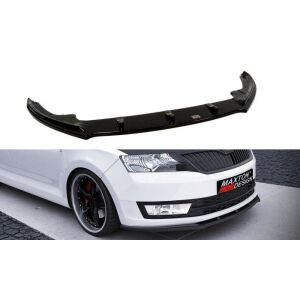 Maxton Design Front Ansatz V.1 / V1 für Skoda Rapid schwarz Hochglanz