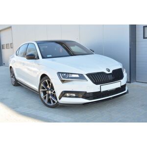 Maxton Design Front Ansatz V.2 / V2 für Skoda Superb Mk3 schwarz Hochglanz