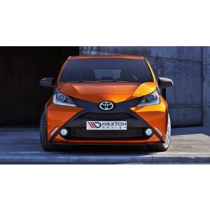 Maxton Design Front Ansatz für TOYOTA AYGO mk2 schwarz Hochglanz