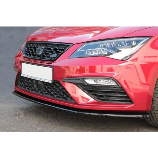 Maxton Design Front Ansatz V.1 / V1 für Seat Leon Cupra / FR Mk3 FL schwarz Hochglanz