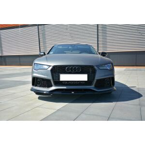 Maxton Design Front Ansatz V.2 / V2 für Audi RS7 Facelift schwarz Hochglanz