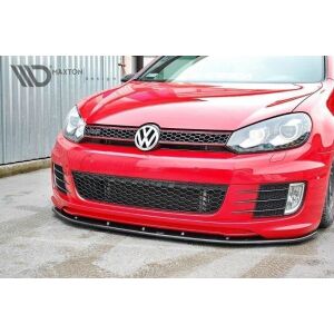 Maxton Design Front Ansatz für VER.2 VW GOLF 6 (FÜR GOLF GTI 35TH) schwarz Hochglanz